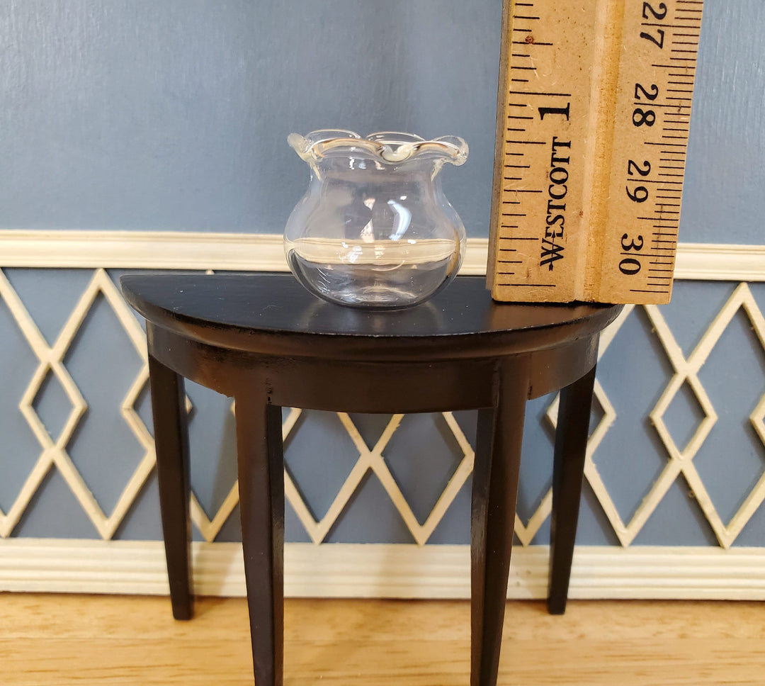 Dollhouse Fish Bowl Fluted Rim Clear Empty Glass Large 1:12 Scale Miniature