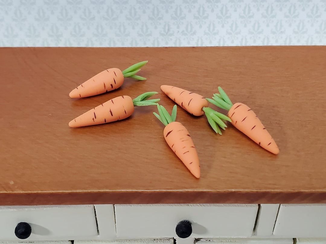 Dollhouse Carrots Set of 5 Large Vegetables 1:12 Scale Miniatures Kitchen Food Groceries