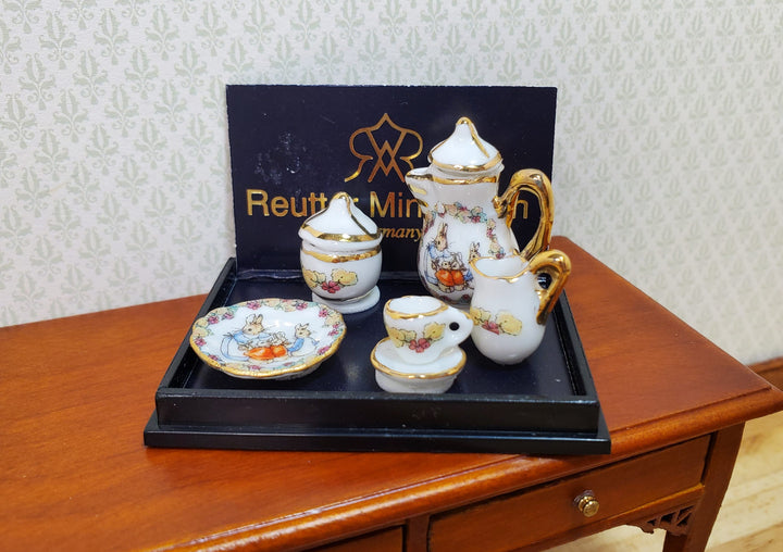 Dollhouse Peter Rabbit Coffee for 1 Set Reutter Porcelain 1:12 Scale Miniatures