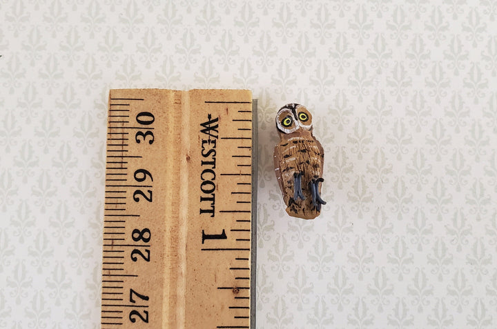 Dollhouse Tiny Owl Cast Resin 1:12 Scale Bird 3/4" tall Miniature Animal