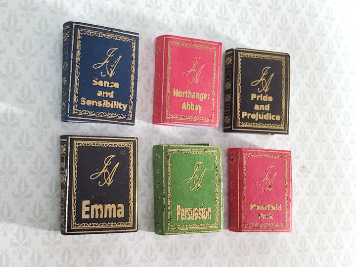 Dollhouse Miniature Books Set of 6 Jane Austen 1:12 Scale (blank inside)