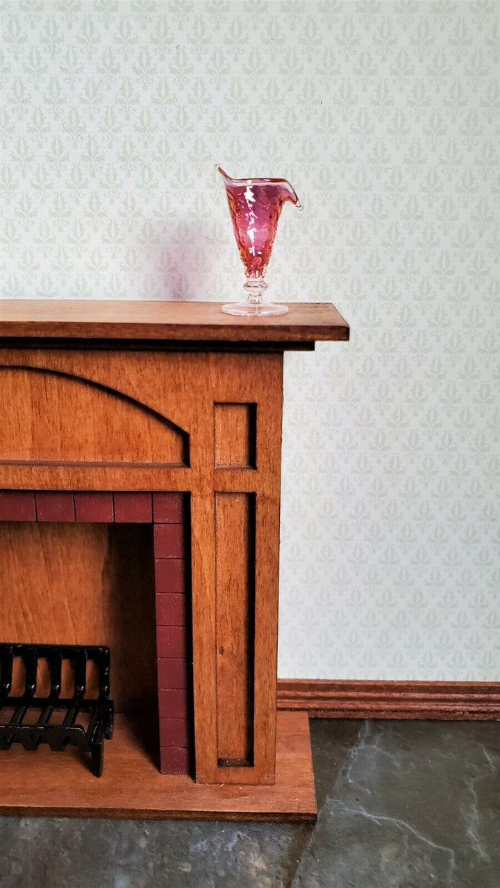 Dollhouse Miniature Jack in the Pulpit Vase Pink Cranberry Glass 1:12 Scale