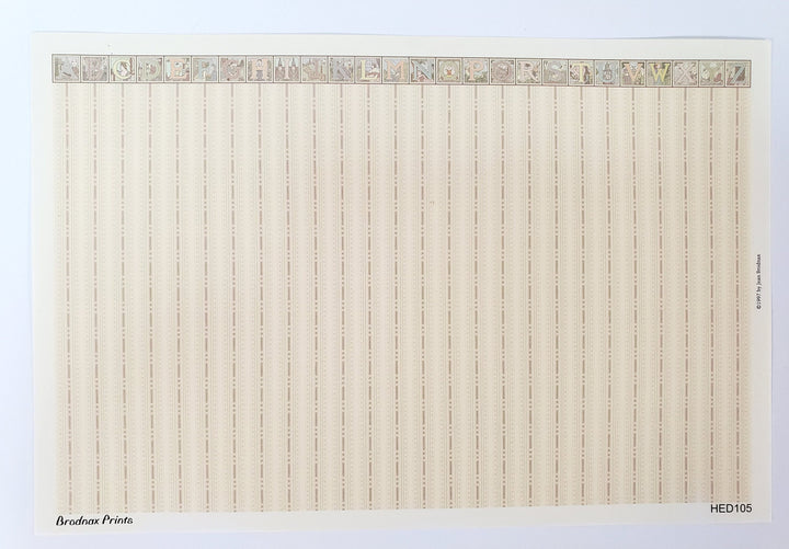Dollhouse HALF SCALE Nursery Wallpaper 3 Sheets Alphabet "Mother Goose" 1:24