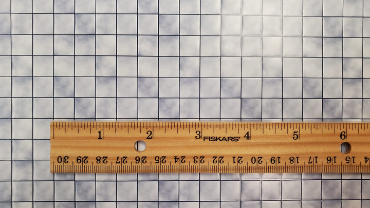 Dollhouse Blue Grey Tile Floor Lightly Embossed 1:12 Miniature Card Stock