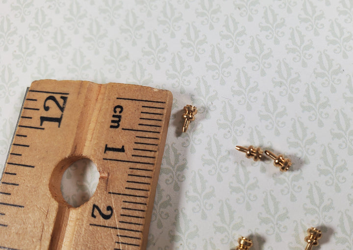 Dollhouse HALF SCALE Gold Brass Doorknobs or Drawer Pulls x12 1:24