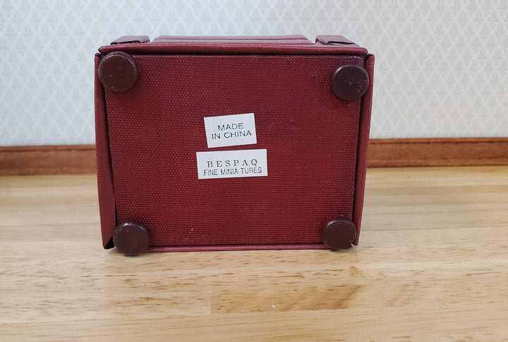 Vintage Bespaq Club Lounge Chair Burgundy Faux Leather 1:12 Scale Miniature