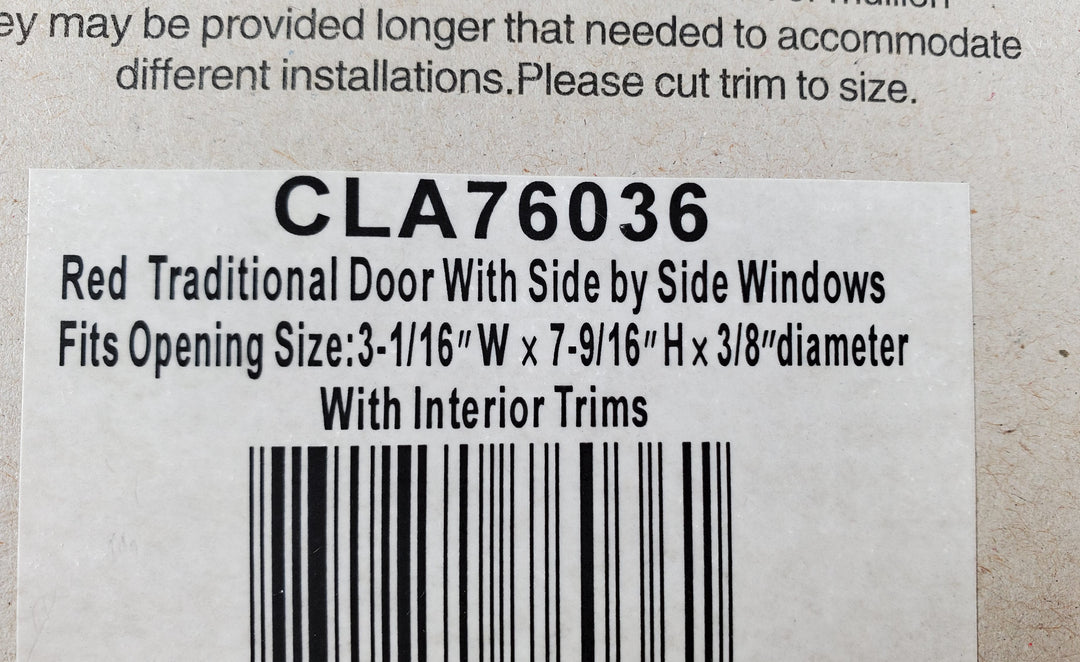 Dollhouse Door Exterior Front Door with Windows RED 1:12 Scale Miniature