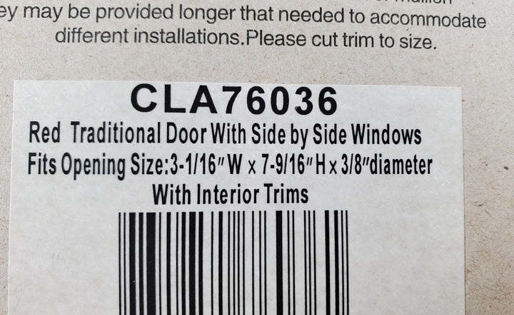 Dollhouse Door Exterior Front Door with Windows RED 1:12 Scale Miniature