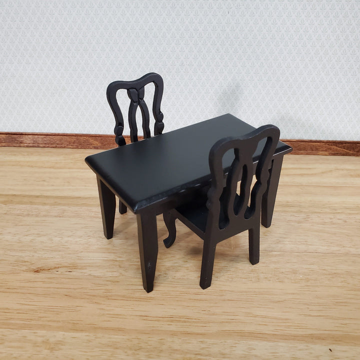 Dollhouse Small Kitchen or Dining Room Table Black 1:12 Scale Miniature Furniture