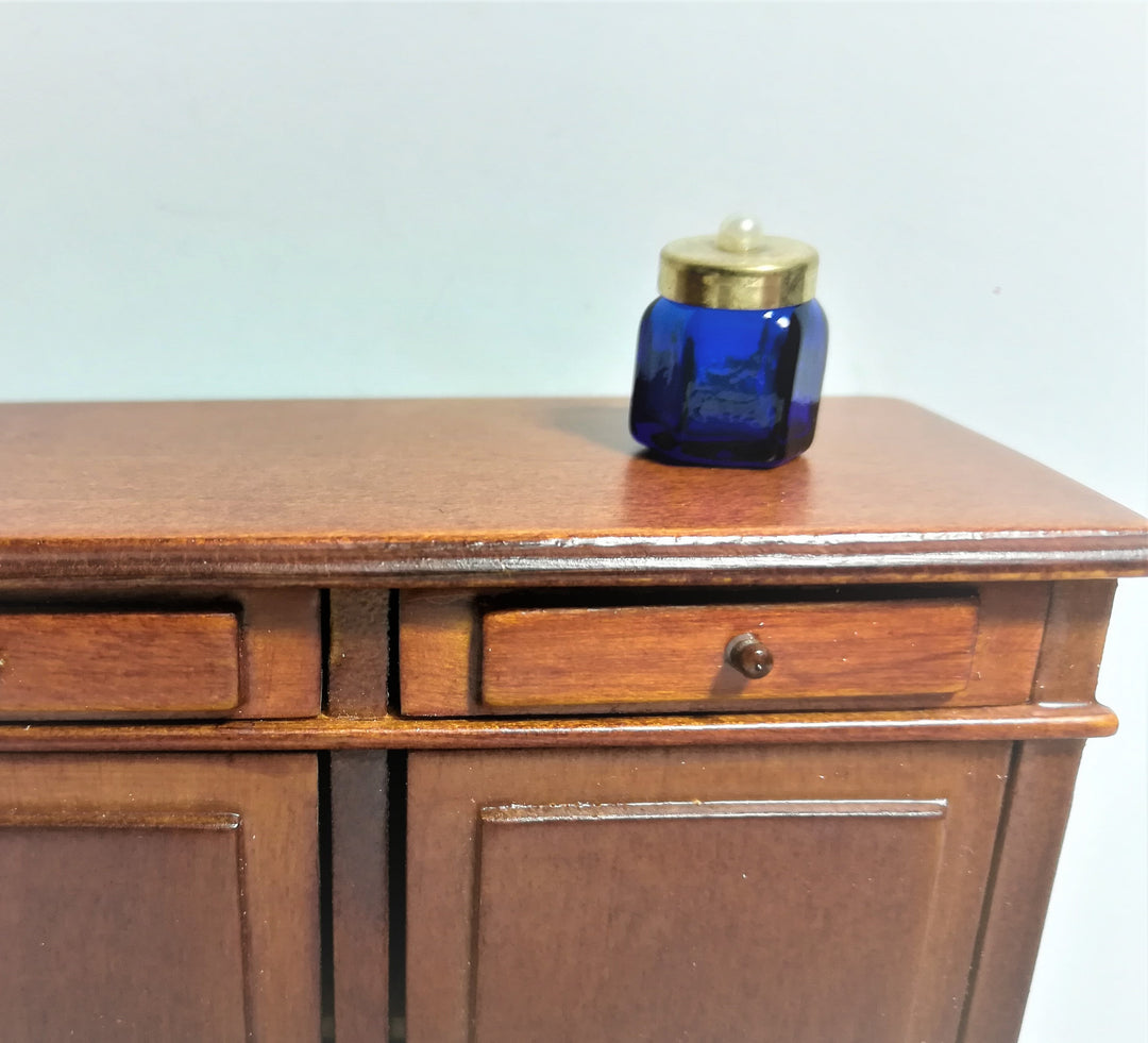 Dollhouse Miniature Vase Collection Cobalt Blue Glass Bottle Set of 3 1:12 Scale