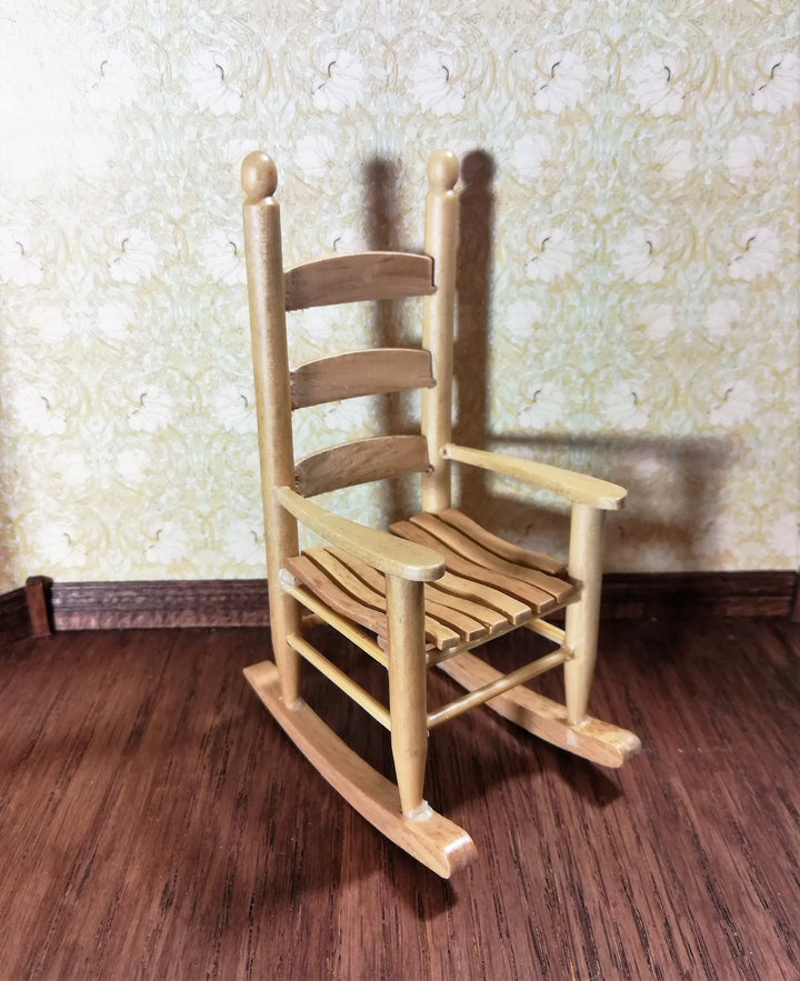 Dollhouse Miniature Rocking Chair Oak Classic Style 1:12 Scale Furniture