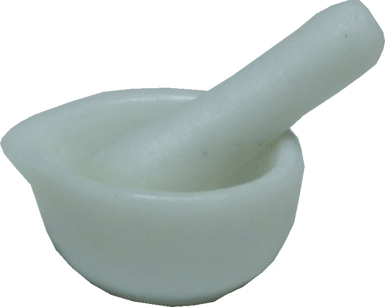 Dollhouse White Ceramic Mortar and Pestle 1:12 Scale Miniature