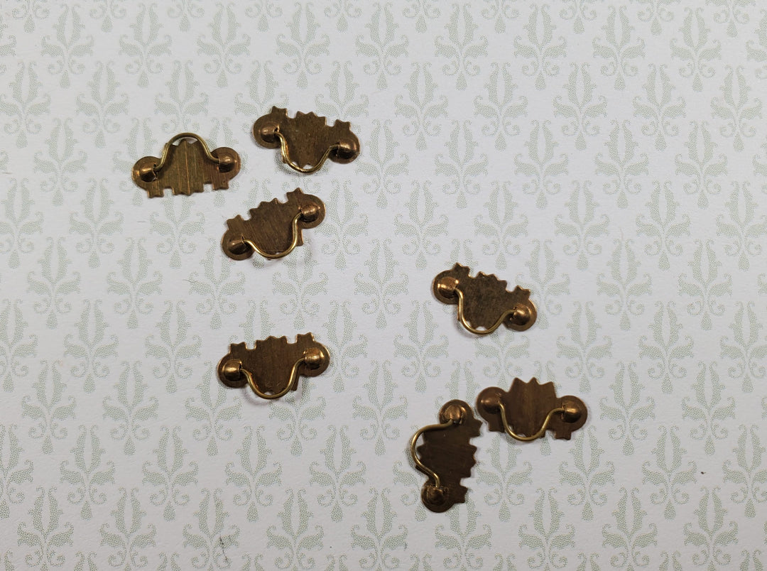 Dollhouse Drawer Pulls Victorian Style Gold Metal 10 Pieces 1:12 Scale