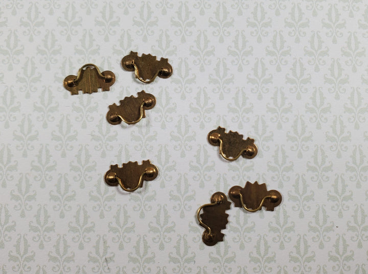 Dollhouse Drawer Pulls Victorian Style Gold Metal 10 Pieces 1:12 Scale