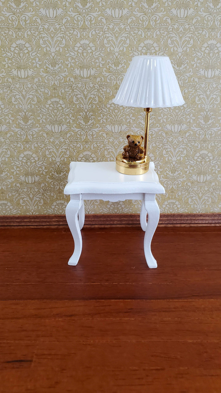 Dollhouse Miniature Battery Light Teddy Bear Table Lamp 1:12 Scale Nursery