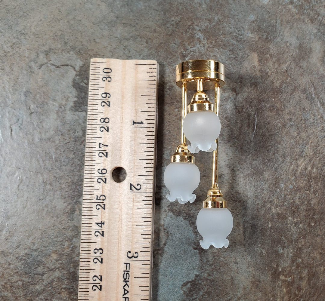 Dollhouse Battery Tall Tulip Ceiling Light Hanging 1:12 Scale Miniature