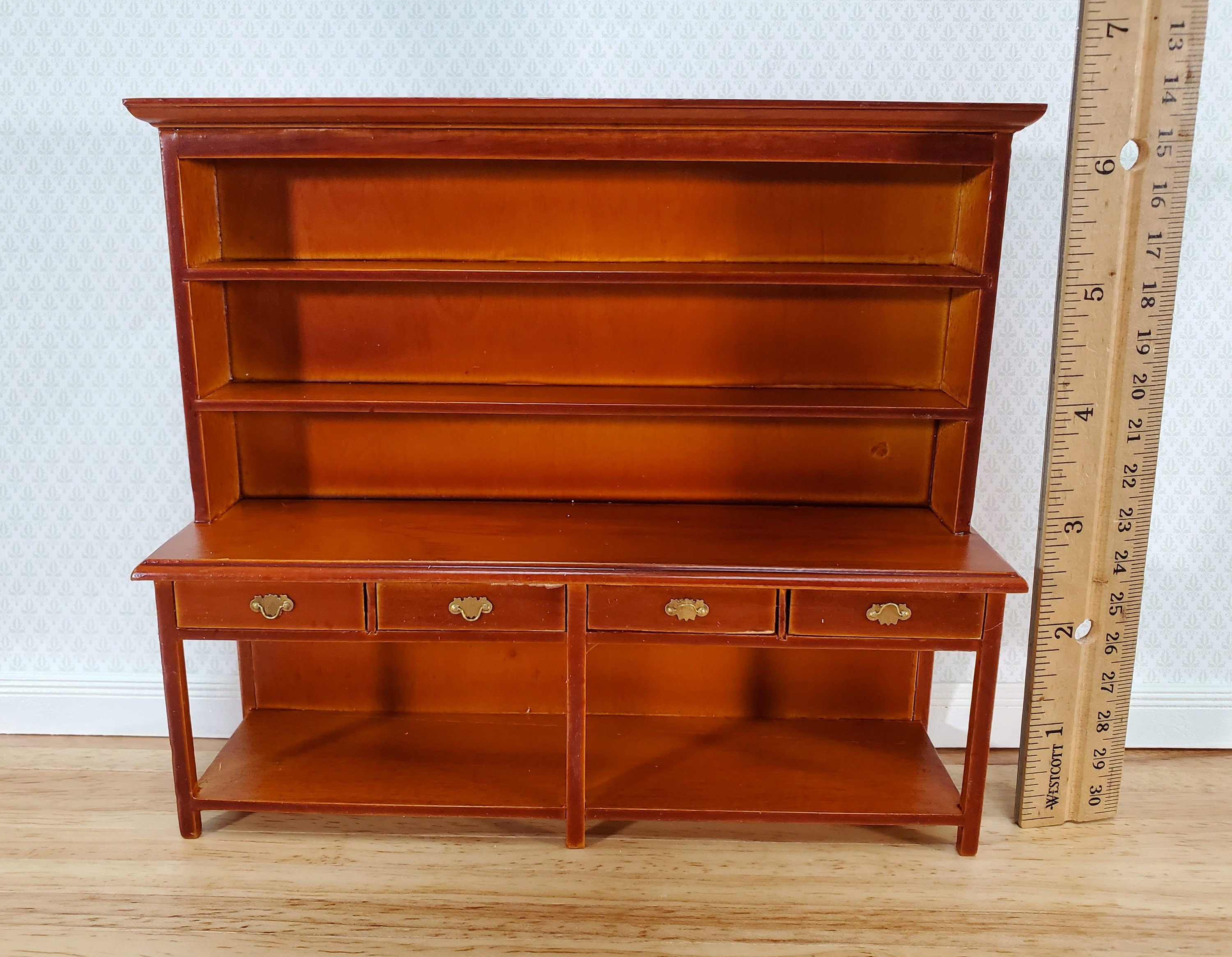 Dollhouse Georgian Welsh Dresser Kitchen Cupboard 1:12 Scale