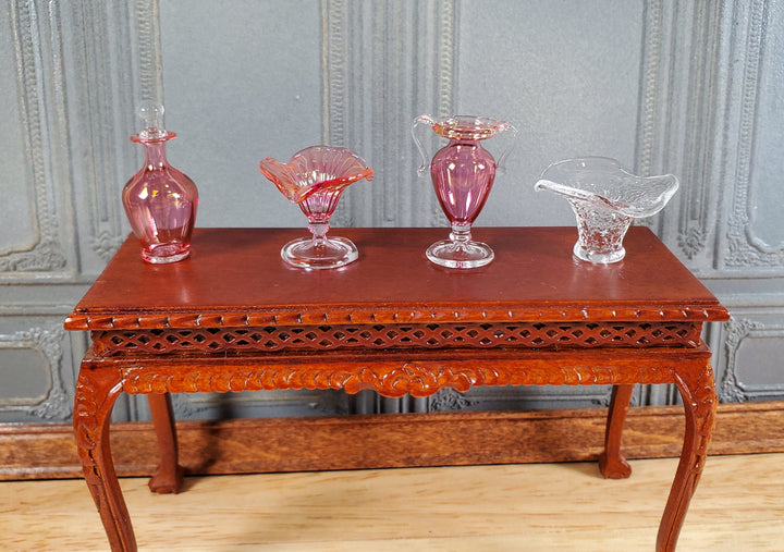 Dollhouse Trophy Vase Pink Cranberry Glass 1:12 Scale Miniature Philip Grenyer
