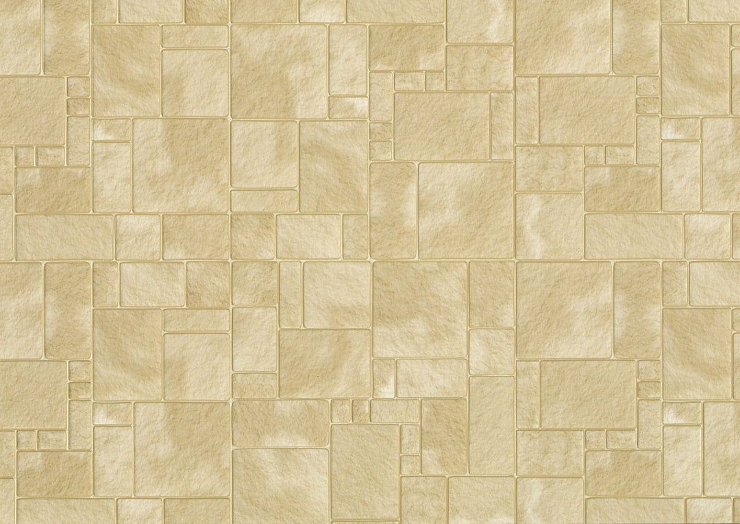 Miniature Sandstone Tile Floor Lightly Embossed Faux Flooring Brown Card Stock
