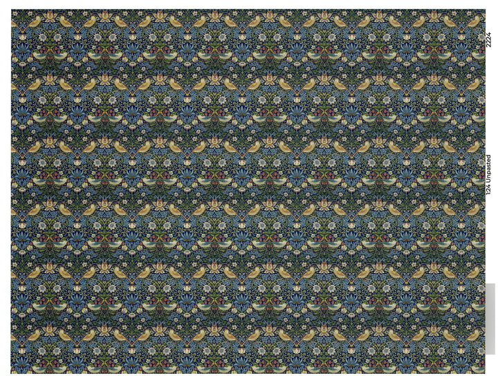 Dollhouse HALF SCALE Wallpaper William Morris Strawberry Thief 1 Sheet 1:24