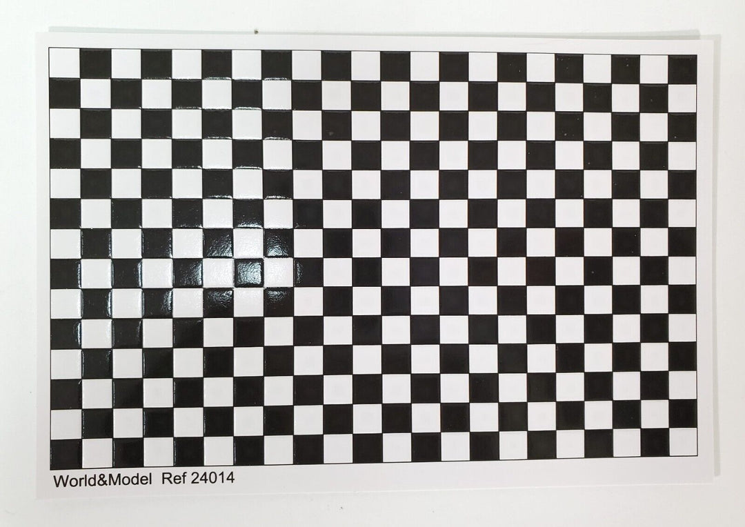 Dollhouse HALF SCALE Wall or Floor Tiles Embossed Black & White 1:24 Scale