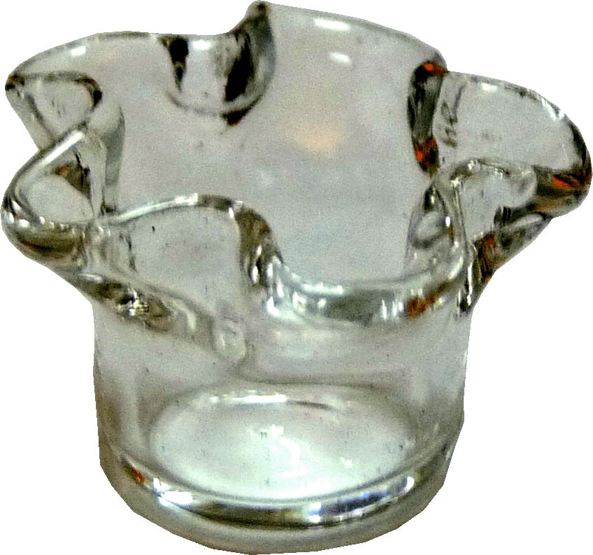 Dollhouse Glass Ruffle Bowl 1:12 Scale Miniature Decoration Glass Flowers