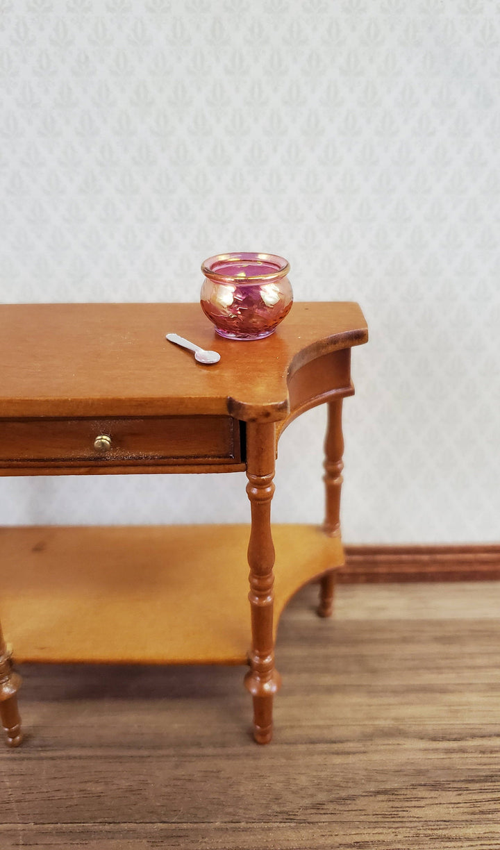 Dollhouse Sugar Bowl Cranberry Glass 1:12 Scale Miniature Philip Grenyer