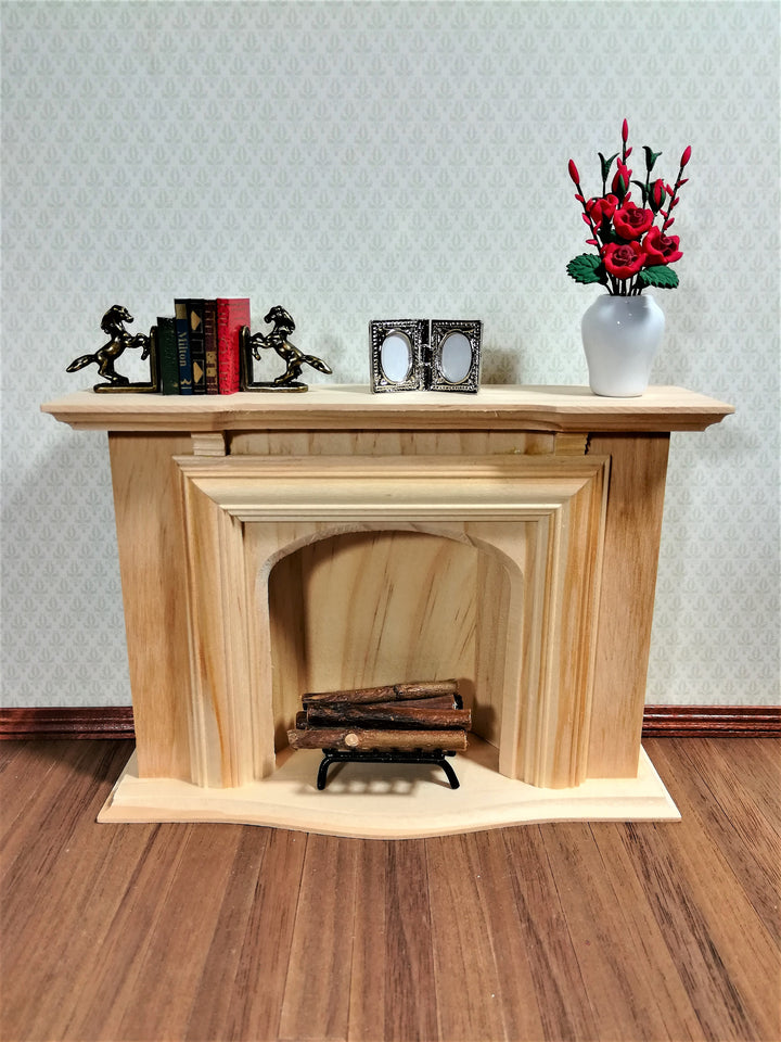 Dollhouse Miniature Fireplace Large by Houseworks DIY 1:12 Scale Furniture Unfinished