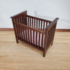 Dollhouse Crib Wood Drop Side Dark Walnut 1:12 Scale Miniature Nursery Furniture