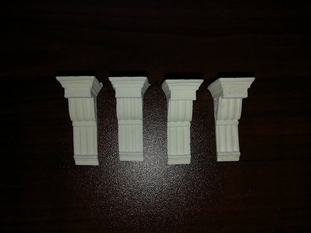 Dollhouse Decorative Corbels Hard Cast Plaster 1:12 Scale Miniature Set of 4