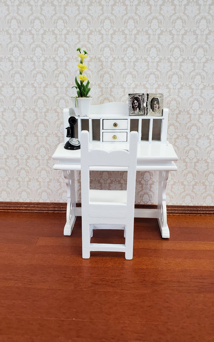 Dollhouse Candlestick Telephone Victorian Black & Silver 1:12 Scale Miniature