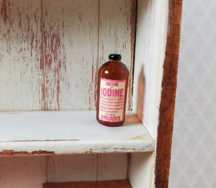 Dollhouse Iodine Bottle Old Fashion Style 1:12 Scale Miniature Tiny Medicine