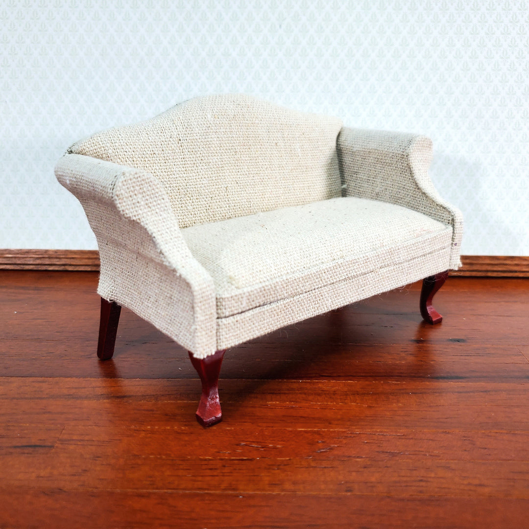 Dollhouse Sofa Couch Muslin Style Natural Fabric 1:12 Scale Miniature Furniture