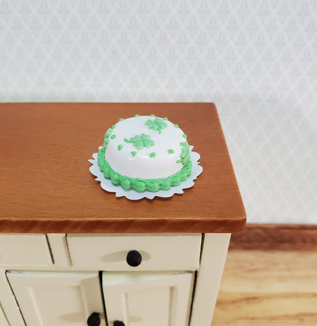 Dollhouse Cake Saint Patrick's Day Shamrocks 1:12 Scale Miniature Food Dessert