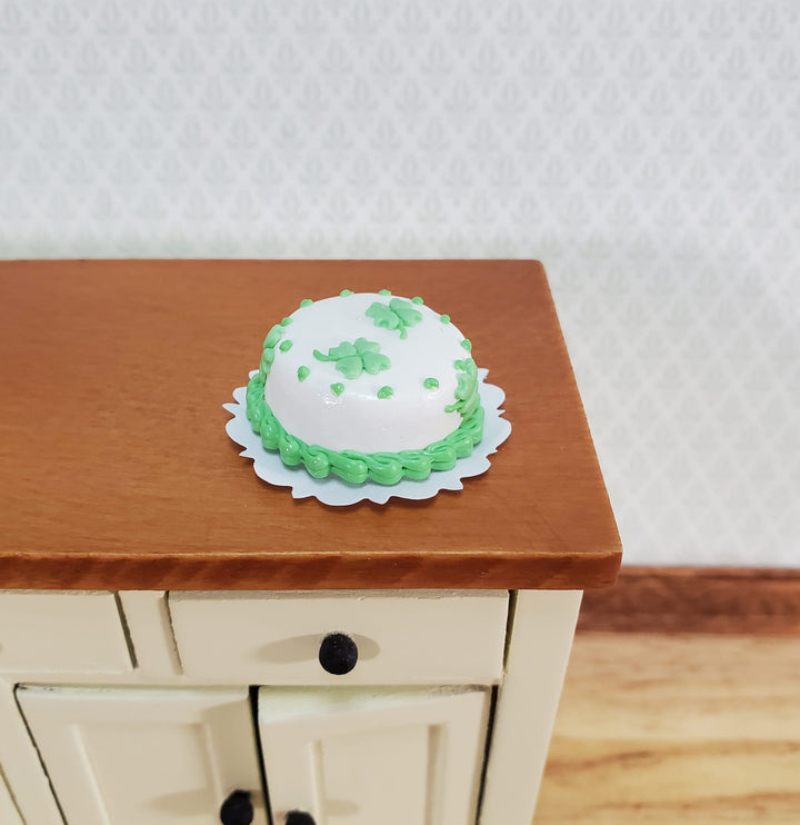 Dollhouse Cake Saint Patrick's Day Shamrocks 1:12 Scale Miniature Food Dessert