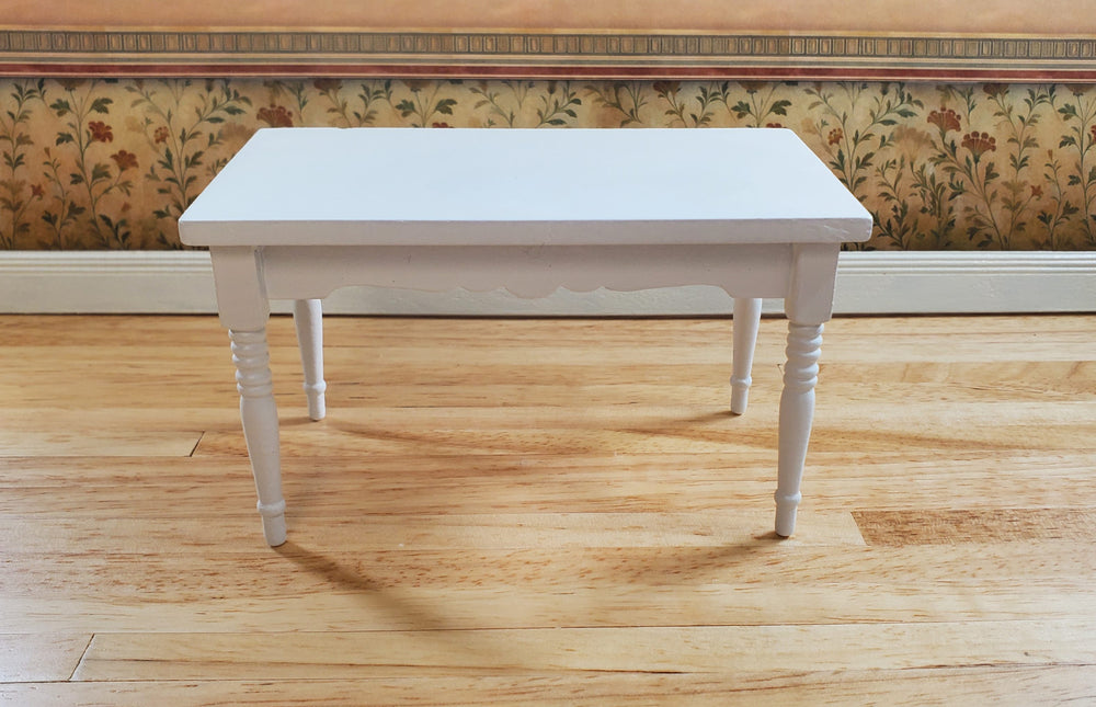 Dollhouse White Kitchen Table 1:12 Scale Miniature Wood Furniture