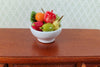 Dollhouse Bowl of Fruit Apples Pears Orange White Ceramic 1:12 Scale Miniature