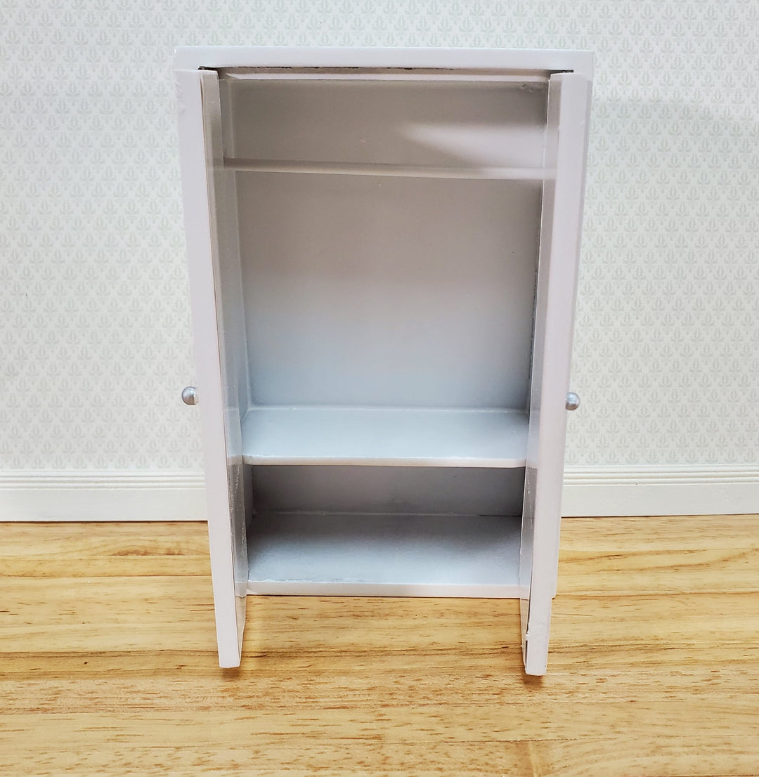 Dollhouse Wardrobe Closet Mirrored White Modern Style for Bedroom 1:12 Furniture