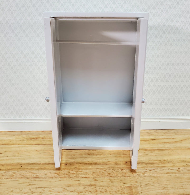 Dollhouse Wardrobe Closet Mirrored White Modern Style for Bedroom 1:12 Furniture