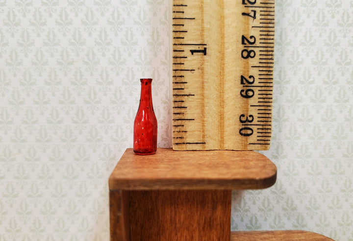 Dollhouse HALF SCALE Red Wine Bottle 1:24 Miniature Painted Glass
