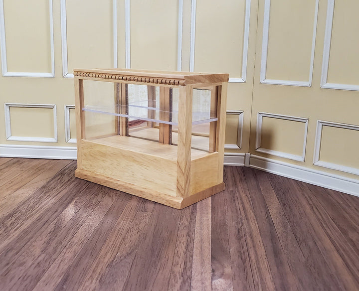 Dollhouse Tall Display Counter for Bakery Store or Shop 1:12 Scale Light Oak