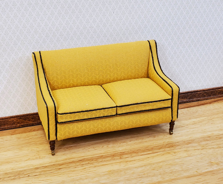 JBM Dollhouse Sofa Couch Retro Style Yellow 1:12 Scale Miniature Furniture