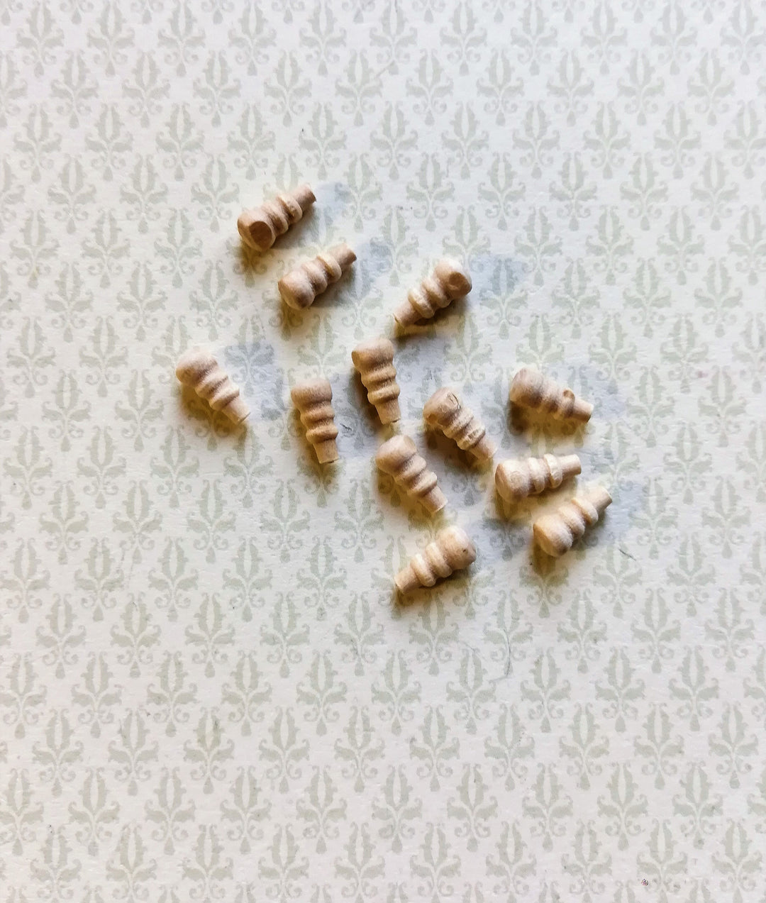 Dollhouse Miniature Wood Knobs or Drawer Pulls Small 12 Pieces 1:12 Scale 8 mm