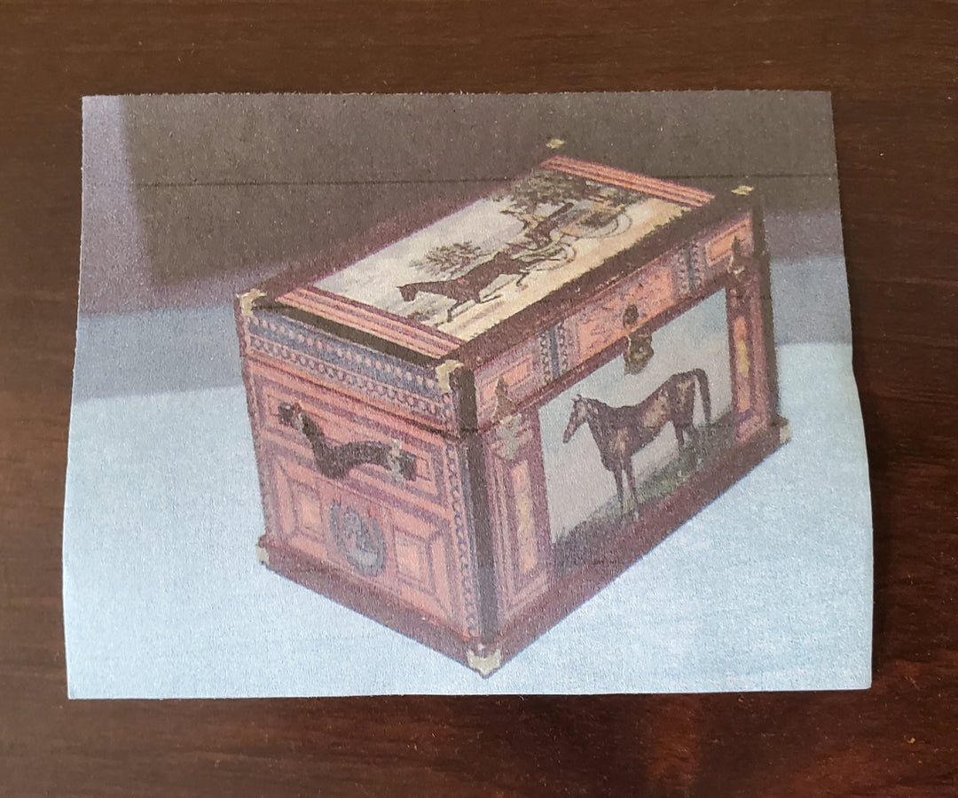 Dollhouse Miniature Trunk KIT Vintage Horse Theme 1:12 Scale Miniature Furniture