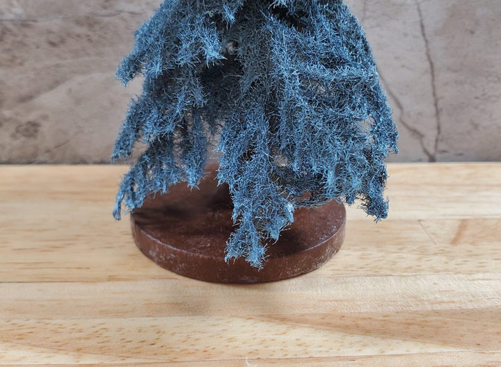 6" Tall Conifer Evergreen Pine Blue Spruce Tree on Base Model Scenery Miniatures - MiniatureCrush