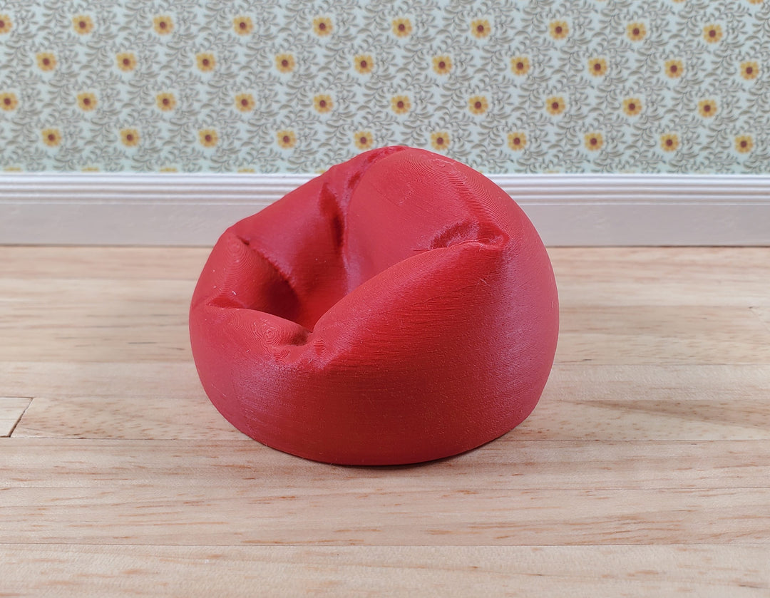 Dollhouse Bean Bag Chair for Child Red 3D Printed 1:12 Scale Miniature