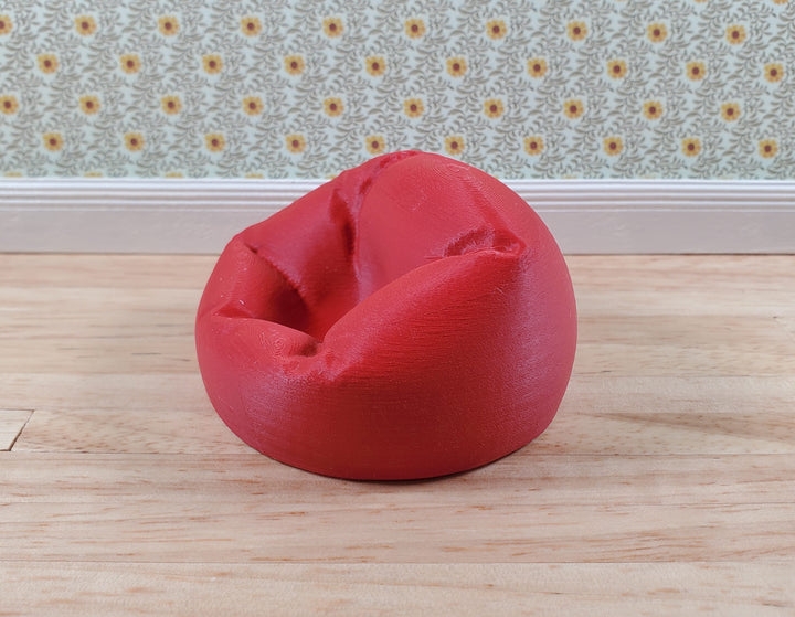 Dollhouse Bean Bag Chair for Child Red 3D Printed 1:12 Scale Miniature