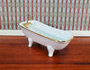 Dollhouse Bathtub Tub Reutter Porcelain White & Gold 1:12 Scale Miniature Bathroom