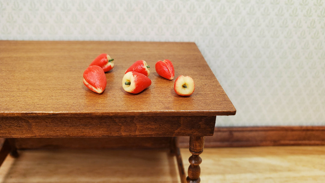 Dollhouse Asian Rose Apples Set of 5 1:12 Scale Miniatures Food Fruits Grocery