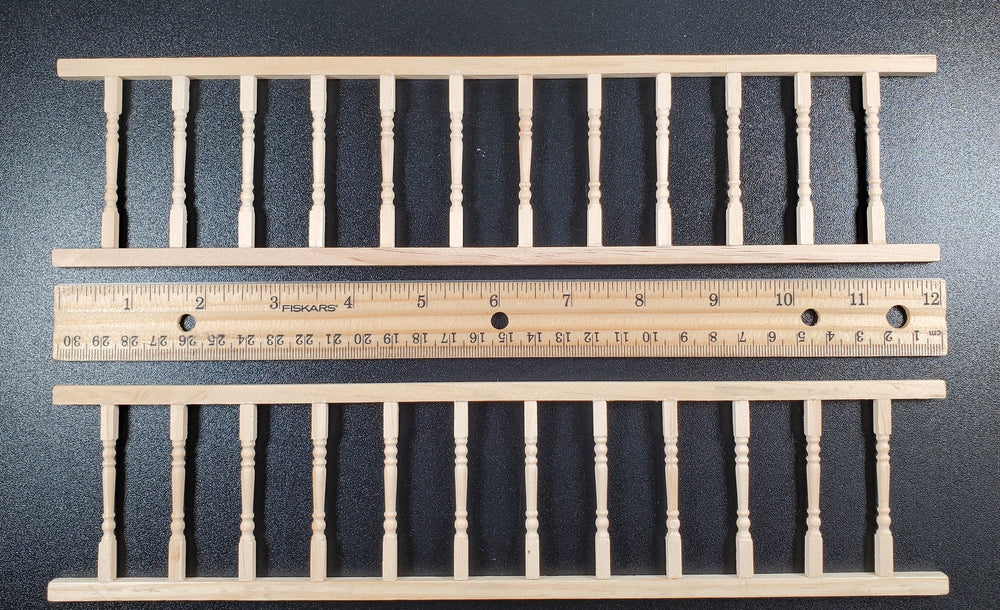 Dollhouse Porch Railing x3 Pieces for Porches Decks Gardens 1:12 Scale Miniature